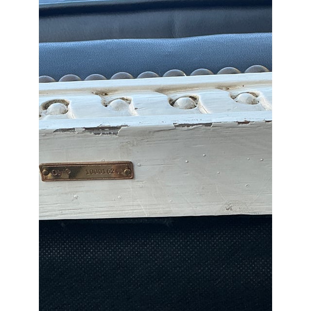 Wood Vintage Oly “Hanna” Leather Louis XVI Style Sofa For Sale - Image 7 of 12