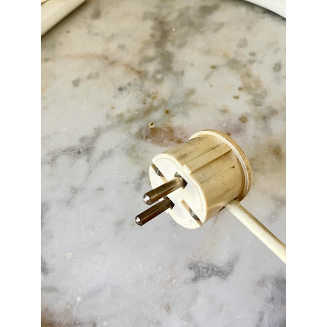 Minimalist Postmodern White Glass Globe Table Lamp attributed to Glashütte Limburg, Germany, 1970s For Sale - Image 11 of 13