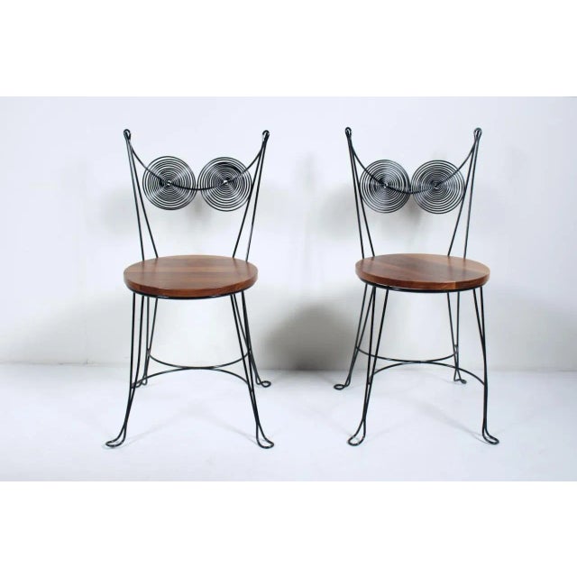 Tony Paul 1950s Tony Paul for Rubel Set Cafe Spiral Back Wire Chairs & Table - 3 Pieces For Sale - Image 4 of 12