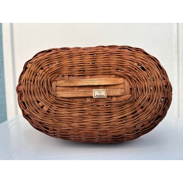 Vintage Wicker & Bamboo Wood Duck For Sale - Image 11 of 12