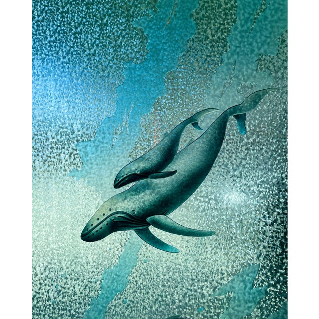 Pair of Etched Glass Ocean-Themed Doors For Sale - Image 10 of 11