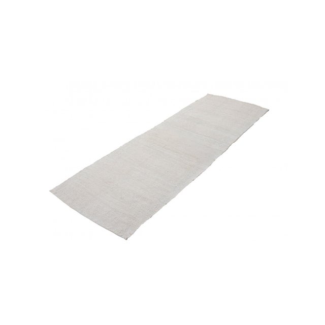 Mid-Century Modern Vintage Hemp White Kilim Runner - 2`3" X 8`2" For Sale - Image 3 of 6