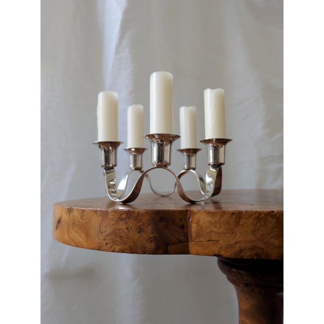 Antique Georgian Silver Plated Circular Waveform Candleholder by Charles Wright For Sale - Image 10 of 10