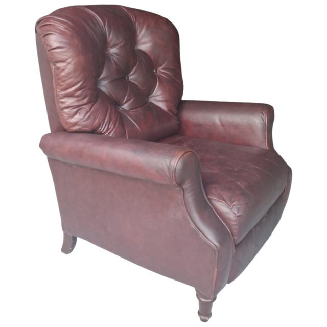 Step Into Ultimate Comfort With This Vintage Lane Chesterfield Leather Recliner For Sale In Raleigh - Image 6 of 12
