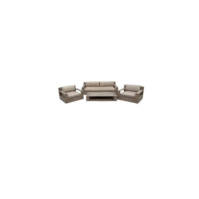 Greige Rh Restoration Hardware Marbella Teak Outdoor Set – Luxe, 4 Pieces For Sale - Image 8 of 16