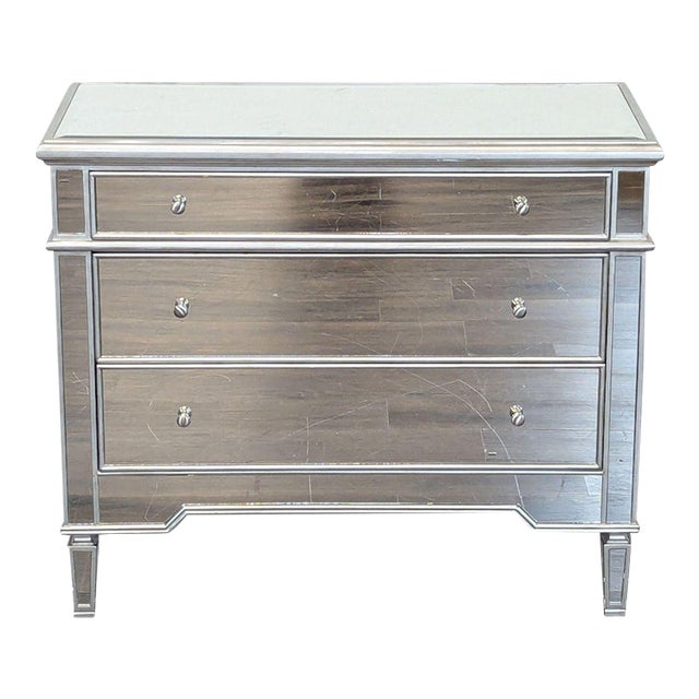 Worlds Away Three Drawer Mirrored Chest/Nightstand For Sale
