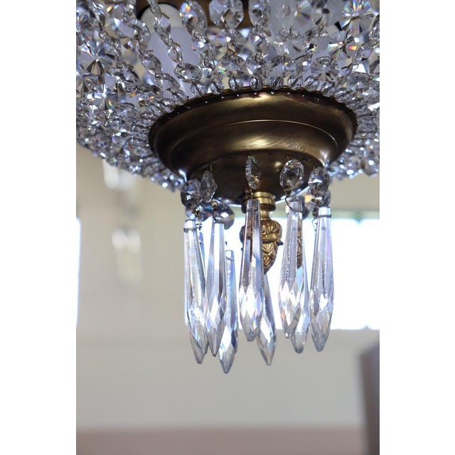Gold Gilded Bronze and Crystal Chandelier with 10 Bulbs, Late 19th Century For Sale - Image 8 of 16