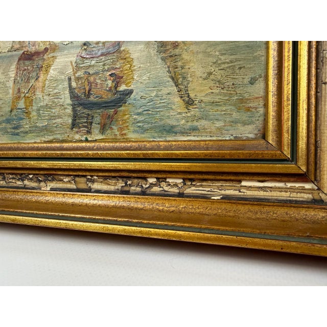 Bergmann, Boats, Oil on Board, 1900s, Framed, in Flawless conditions. Designed 1890 to 1919