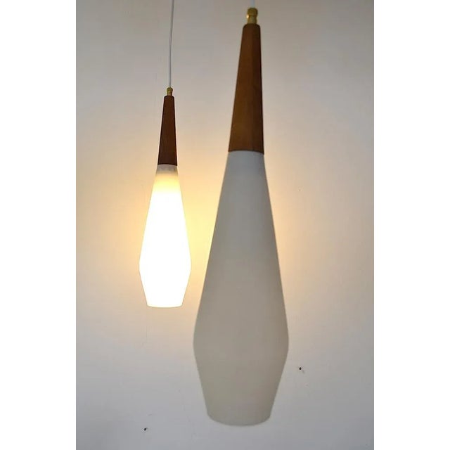 Scandinavian Opaline Glass Pendant Lamp, 1960s For Sale - Image 6 of 13