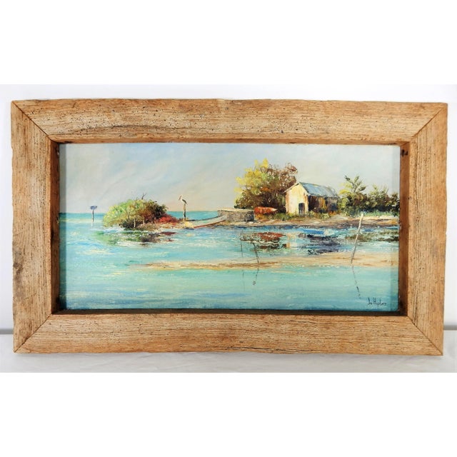 Florida Keys "Channel Cut" Oil Painting by Jo Hipler, Framed For Sale - Image 4 of 12