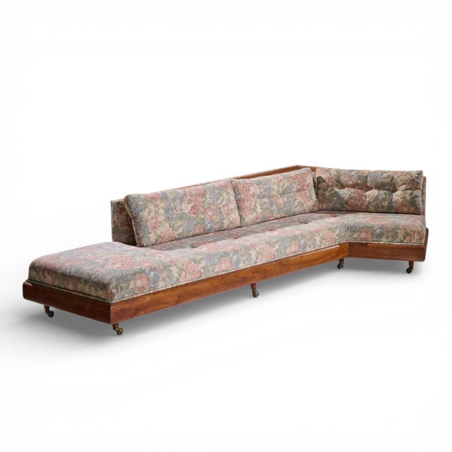 Brown Adrian Pearsall for Craft Associates 2300-S Mid Century Walnut Boomerang Sofa For Sale - Image 8 of 9