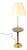 1960s Mid Century Modern Floor Lamp Side Table Brass Round Built Side Table Lighting For Sale