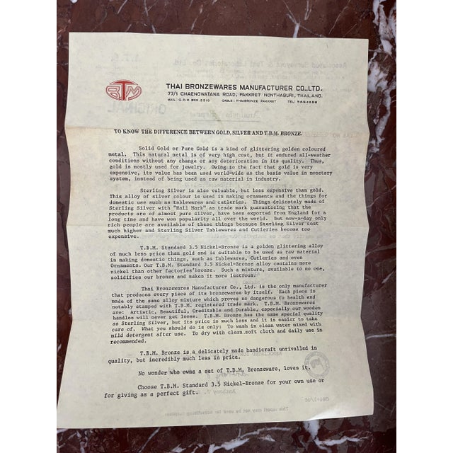 120-Piece Oriental Brass Cutlery Set, 1977, Set of 120 For Sale - Image 17 of 18