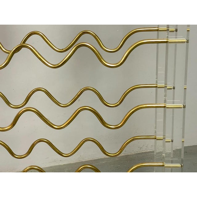 Sculptural Acrylic Glass and Brass Wine Rack by David Lange. France, 1970s For Sale - Image 11 of 13