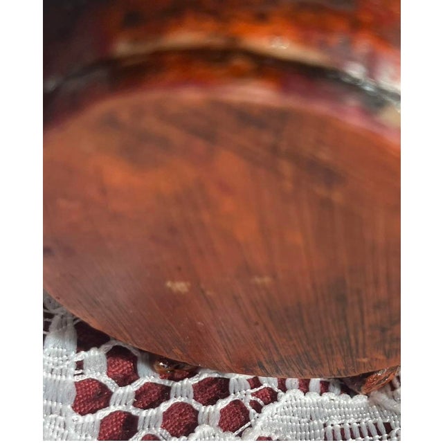 Cinnamon 2 Chinese 1940 Vintage Decor Hand- Carved Wood Candle Holders For Sale - Image 8 of 8