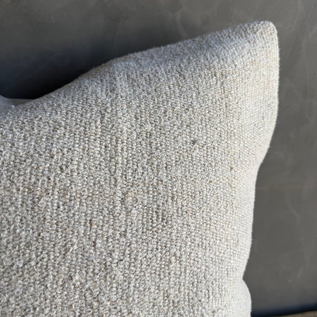 Vintage Rug Pillow Cover With Original Seams For Sale - Image 4 of 7