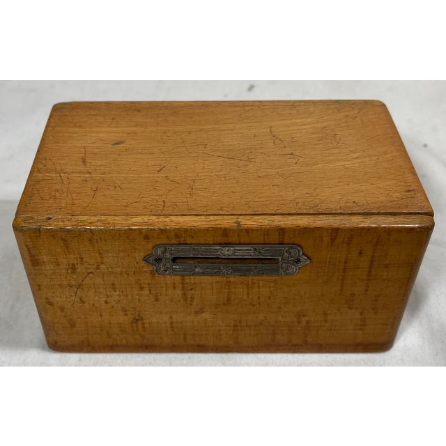 Antique Art Deco Wooden Money Box With Key & False Bottom Hiding Spot From England - Circa 1920. This amazing wooden money...