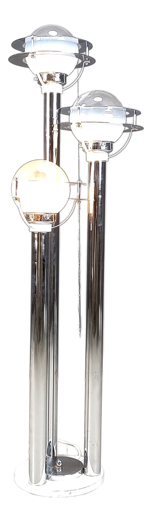 Space Age Chromed and Glass Floor Lamp, 1970s