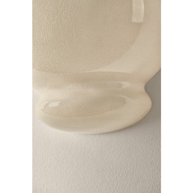 Ceramic Mitzi Pia 10 in. 1 Light Wall Sconce in Aged Brass and Ceramic Butter Crackle Finish For Sale - Image 7 of 13