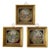 Early 20th Century Silk Embroidered Courting Couples Pastoral Scene Protected by Reverse Painting on Glass Miniature Scenes - Set of 3 For Sale