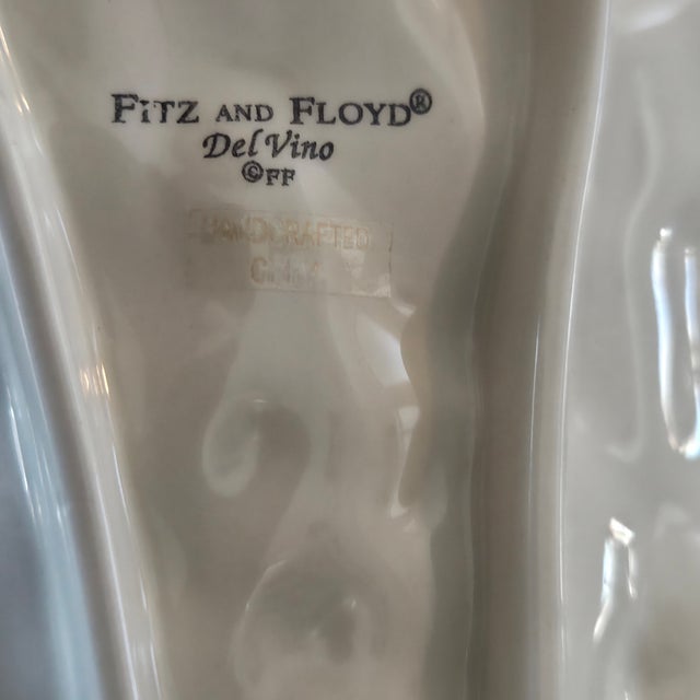 Rustic European Fitz and Floyd Del Vino Handcrafted Fall Grape Ceramic Spoon Rest For Sale - Image 3 of 6