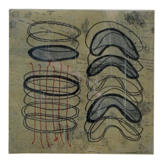 Contemporary Sarah Smelser Monotype With Chine Colle - Layers of Each Other For Sale