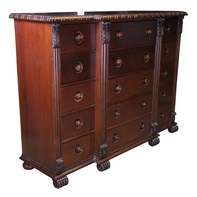 Traditional Late 20th Century Ralph Lauren Henredon George II Mahogany Gentleman's Dresser Chest of Drawers For Sale - Image 3 of 15
