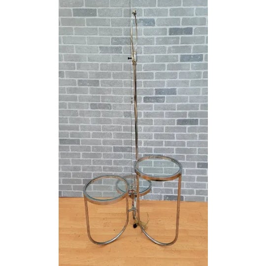 Mid Century Modern Floor Lamp With Three Tier Table For Sale - Image 9 of 9