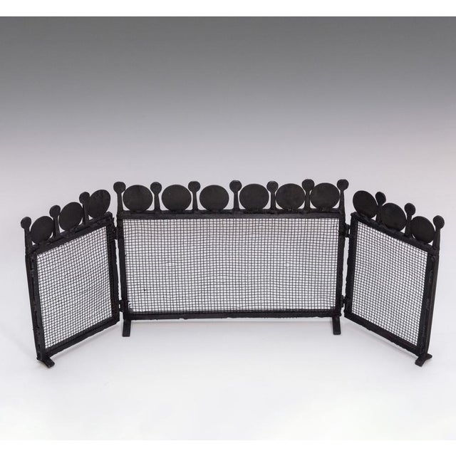 Black Low Mid-Century Swedish Sculptural Iron Fire Screen Sparke Guard after Bertil Vallien, 1970s For Sale - Image 8 of 14