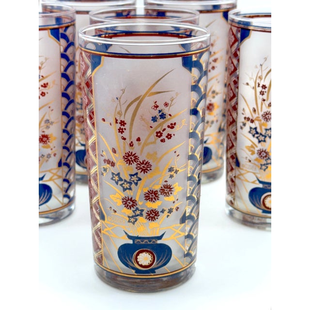 Chinoiserie Chinoiserie' Pattern Tom Collins/ Tall Glasses by Culver USA, Circa 1960s - Set of 12 For Sale - Image 3 of 9