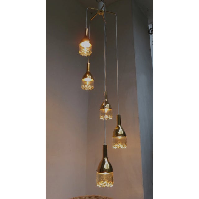 Glass Ceiling Lamp from Hillebrand, 1960s For Sale - Image 6 of 18