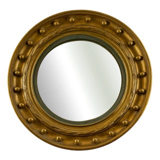 French Convex Witch Eye Mirror in Carved Giltwood, 19th Century For Sale