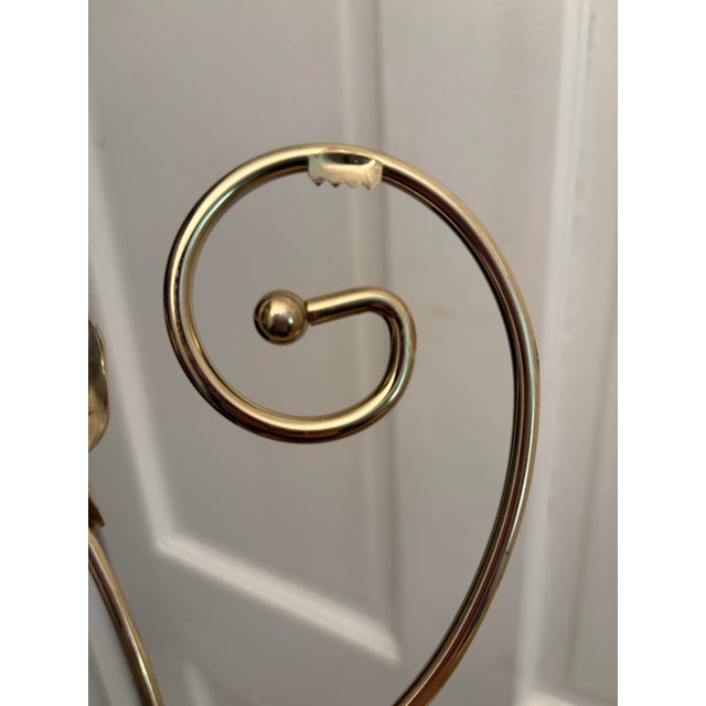 Brass Plated Scrolled Metal Wall Hanging Candle Sconce, Candelabra, Candle Holder For Sale - Image 11 of 11