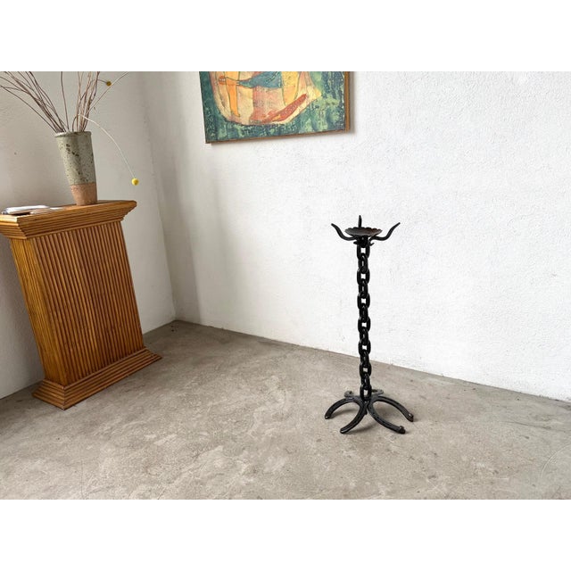 Large Wrought Iron Floor Candlestick, 1890s For Sale - Image 16 of 16