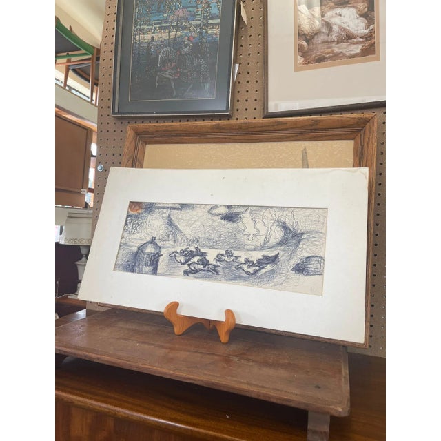 Print is Signed on the Bottom Right Corner as Pictured. Paper Backing. Vintage Condition Consistent with Age as Pictured....