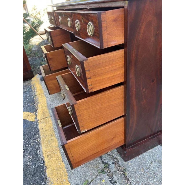 Antique Mahogany Leather Inset Top Desk, 19th Century For Sale - Image 10 of 12