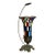 Vintage Stained Glass and Metal Table Lamp For Sale