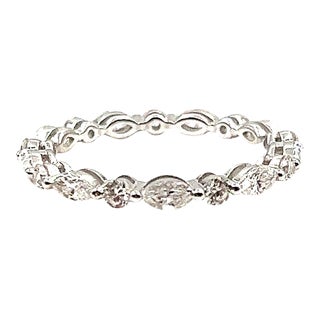 1.26 Ct Diamond Eternity Band Size 6.5 For Sale