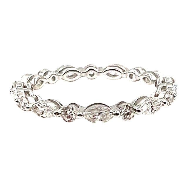 1.26 Ct Diamond Eternity Band Size 6.5 For Sale