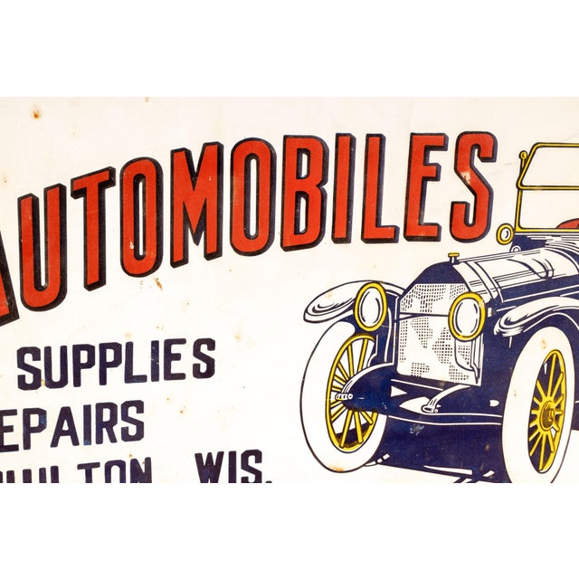 Antique Imperial Garage Embossed Tin Sign For Sale - Image 4 of 6