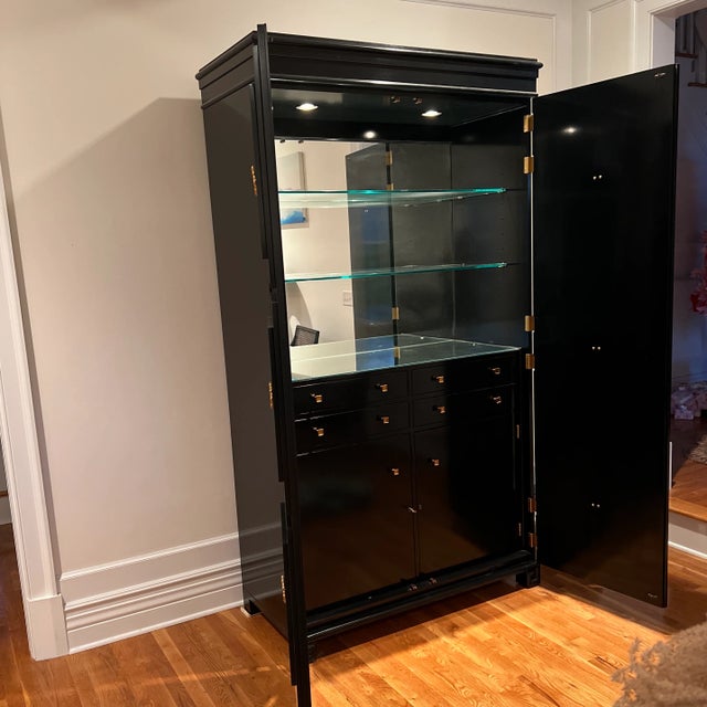 Hickory Chair Suzanne Kaiser Tuxedo Tall Bar Cabinet For Sale - Image 9 of 12