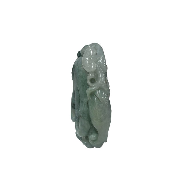 Stone Natural Jade Stone Carved Buddha Hand Display Pendant Art For Sale - Image 7 of 8