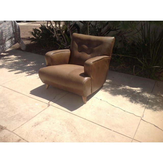 Animal Skin Mid-Century Modern Leather Club Chair For Sale - Image 7 of 10