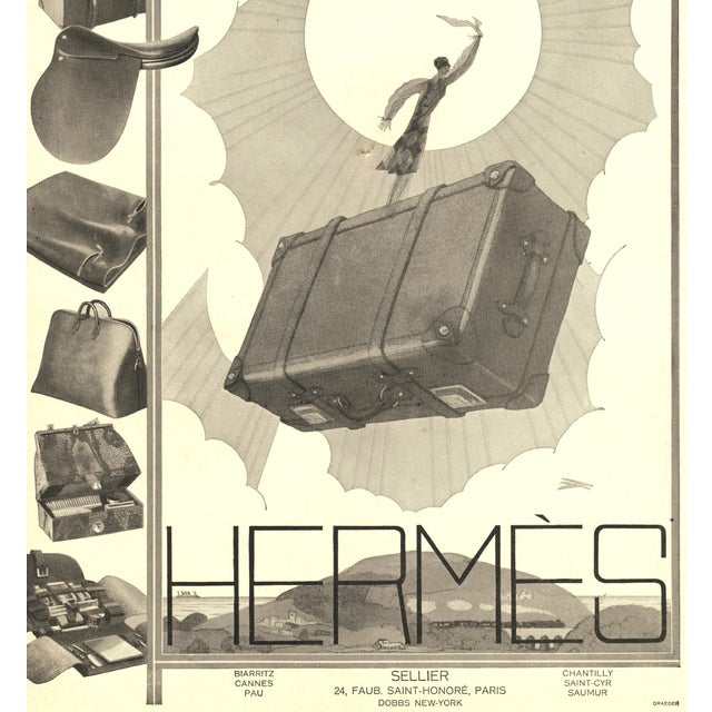 Hermès 1926 Rare- Original French Art Deco Hermès Advertisement Print-Luxury Products, Travel, by Lepape For Sale - Image 4 of 4