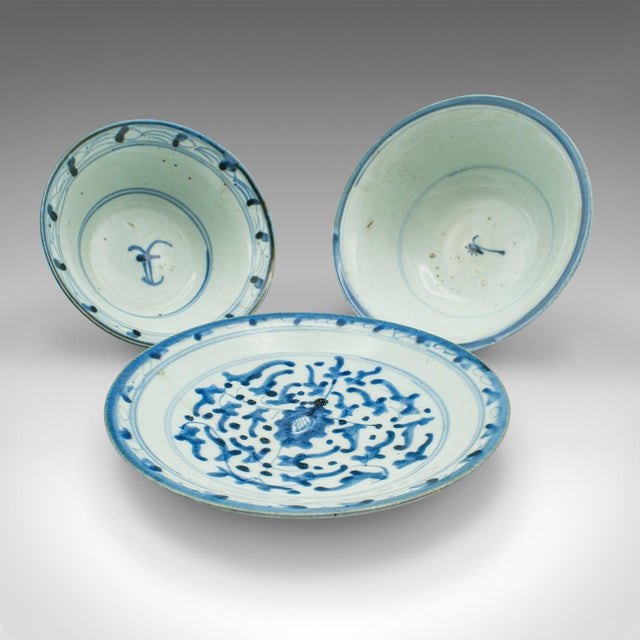 This is an antique personal tea set. A Chinese, Qing dynasty ceramic bowl and saucer set, dating to the Georgian period,...