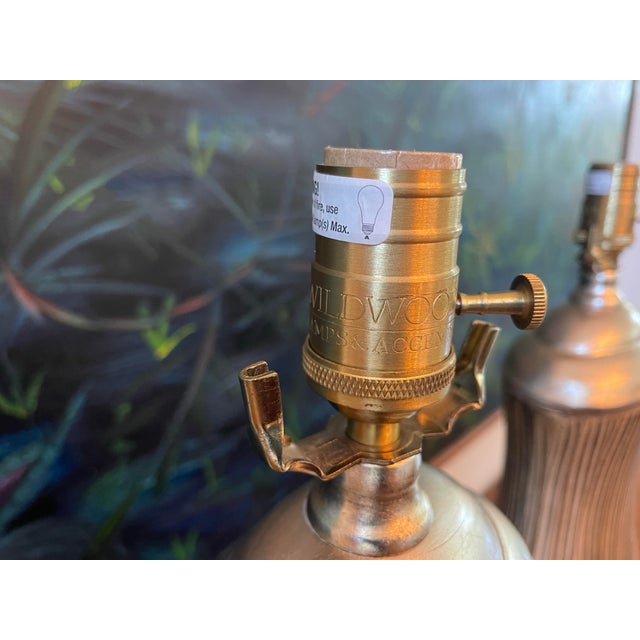 Wildwood Textured Ceramic Table Lamps, a Pair For Sale - Image 12 of 12