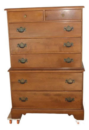 Vintage Solid Maple Nutmeg Wood Ethan Allen Chest of Drawers