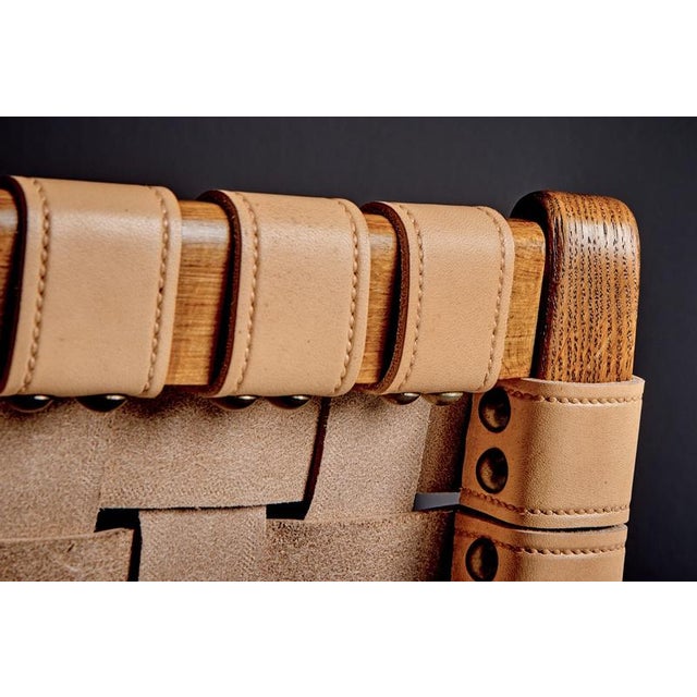 Oak Chairs with Leather Webbing by Jens Risom for Knoll, France, 1950s, Set of 2 For Sale - Image 8 of 15