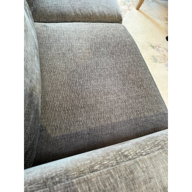 Contemporary Track Arm Sofa, Gray Velvet For Sale - Image 12 of 12