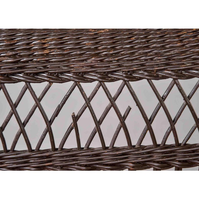 Victorian Wicker Settee With Diamond Lattice Weave For Sale - Image 11 of 12
